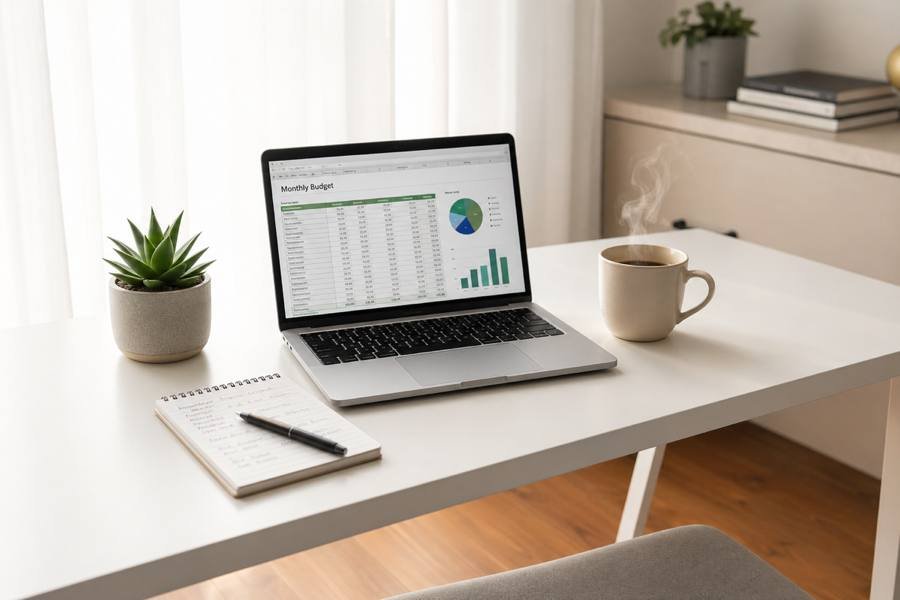 Person nutzt KI-Tool am Laptop