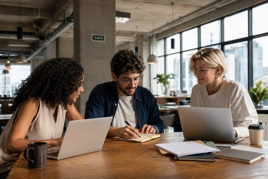 Startup-Team in modernem Berliner Büro